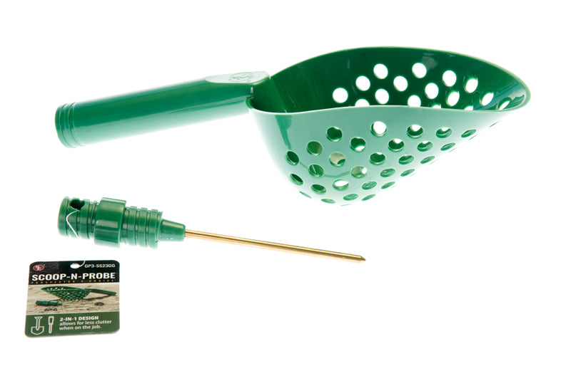 Green Sand Scoop with Hole & Brass Probe