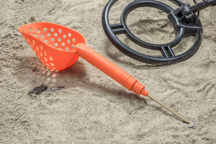 Orange Sand Scoop with Hole & Brass Probe