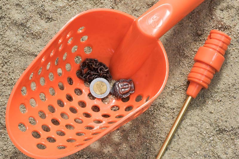 Orange Sand Scoop with Hole & Brass Probe