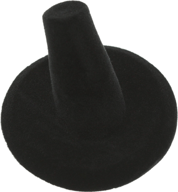 1" Black Flocked Velvet Single Ring Display