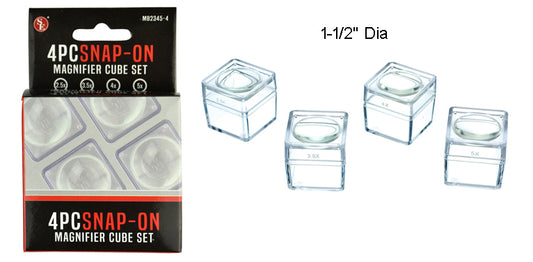 4 piece Magnifier Cube Set  2.5X, 3.5X, 4X, 5X