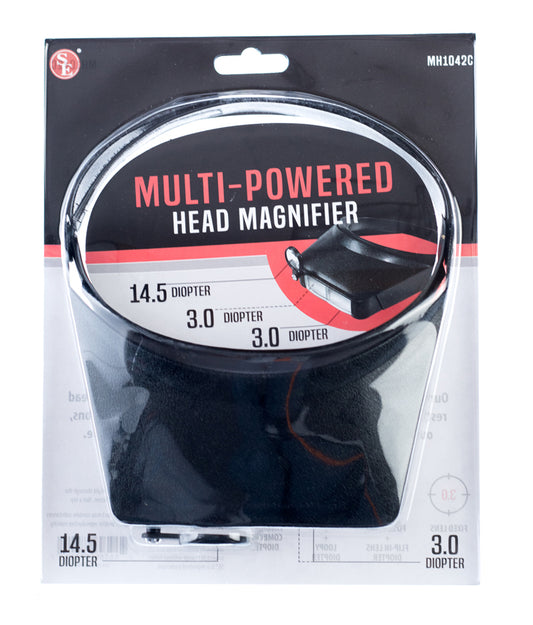 Multi-Power Head Magnifier, Multiple Magnifications (1.9x, 1.9, 4.5x ), with 2 Lens & Loupe