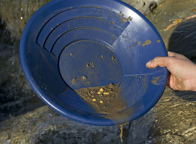 14" Blue Dual Riffle Gold Pan